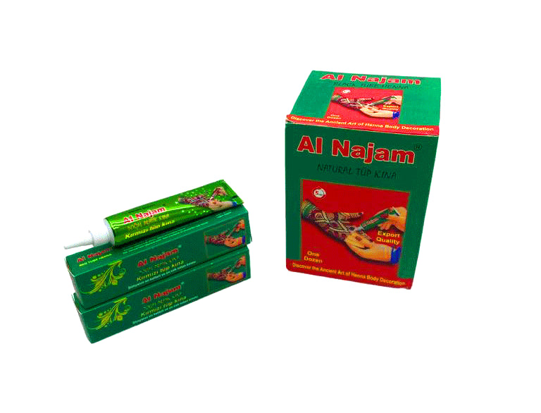 12 ADET AL NAJAM KIRMIZI TÜP KINA 30GR (5538) 1