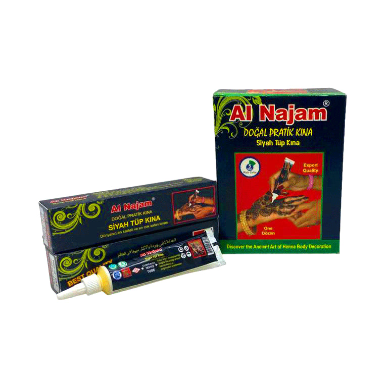 12 ADET AL NAJAM SİYAH TÜP KINA 30GR (5538) 1