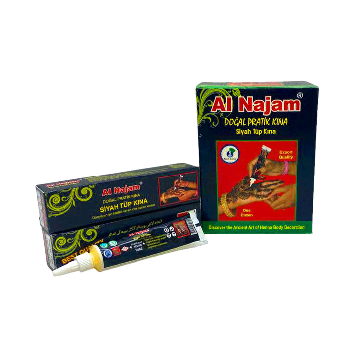 12 ADET AL NAJAM SİYAH TÜP KINA 30GR (5538) 1