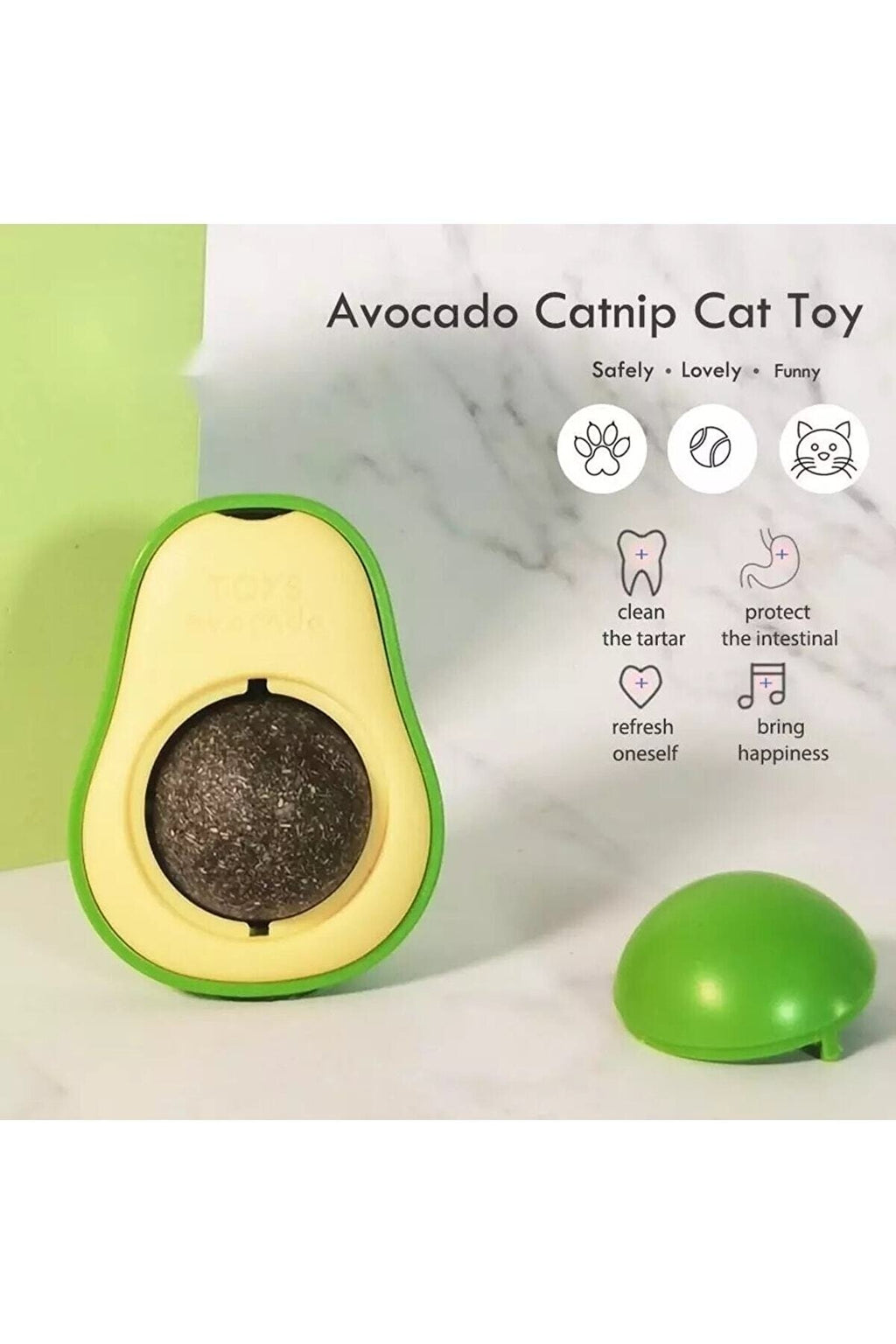 Avokado Tasarımlı Kedi Yalama Topu 3