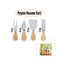 CHEESE KNİFE SET 4PCS PEYNİR BIÇAK SETİ AHŞAP BAMBU SAPLI (5538) 1