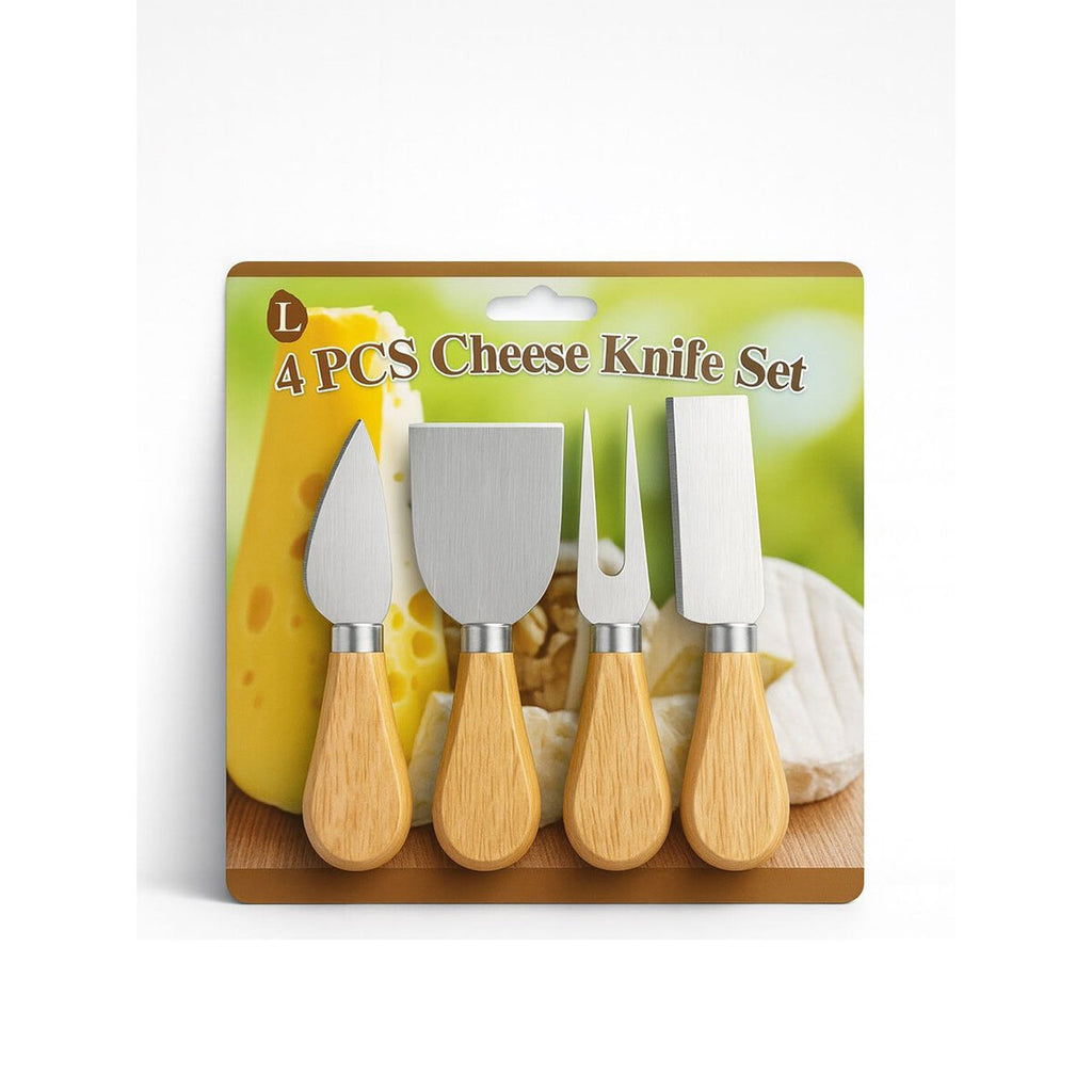 CHEESE KNİFE SET 4PCS PEYNİR BIÇAK SETİ AHŞAP BAMBU SAPLI (5538) 3