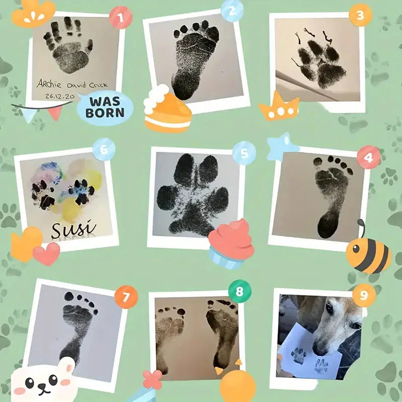 Kedi Köpek Pati İzi Fotoğraf Çerçevesi Seti 4