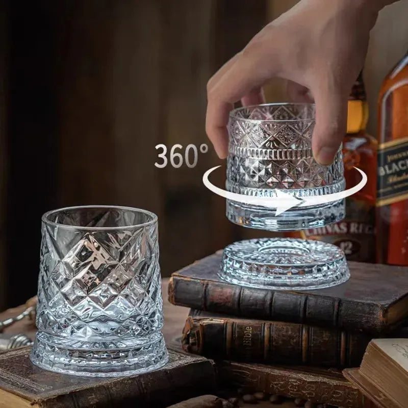 360 Derece Dönen Bardak - 280 ml - Kristal Cam 2
