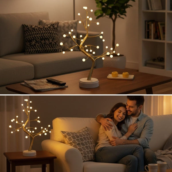 Masaüstü Boncuklu Şarjlı Ağaç Lamba 3