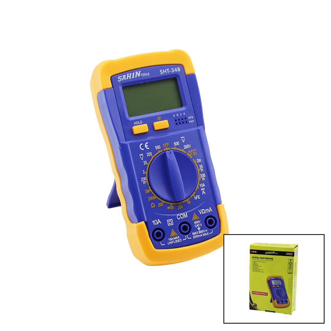 ÇOK FONKSİYONLU DİJİTAL MULTİMETRE DC VOLTAJ- AKIM- DİRENÇ- DİYOT- TRANSİSTÖR- KISA DEVRE- ÖLÇÜM (5538) 1