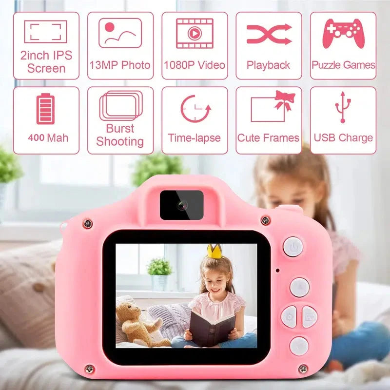 Mini Kamera Fotoğraf Makinesi Pembe 5