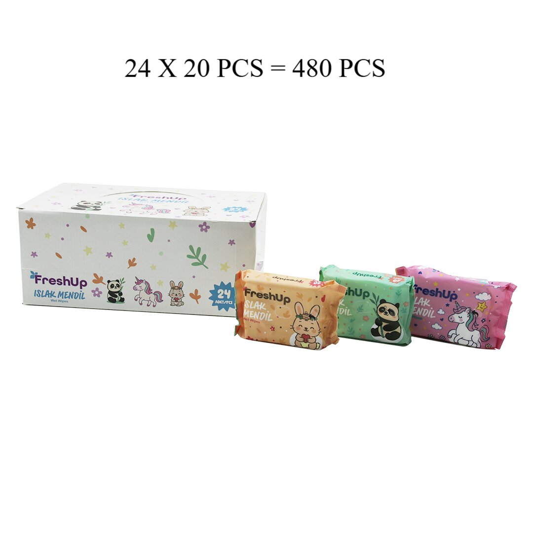 FRESHUP MİNİ 24X20PCS = 480 PCS CEP ISLAK MENDİL MİX (5538) 1