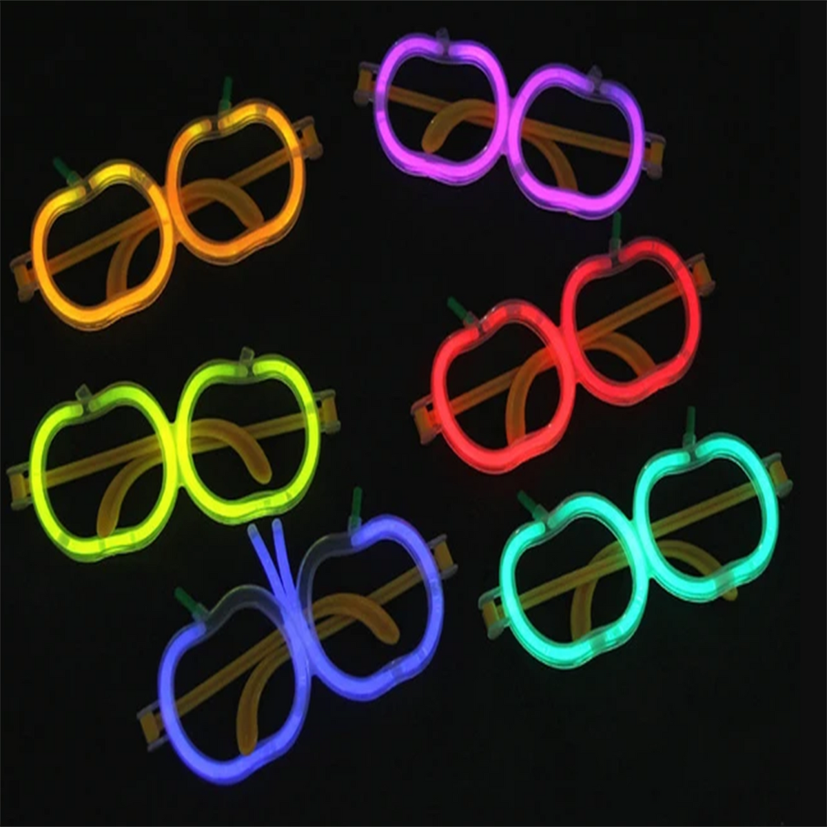Glow Stick Elma Gözlük - Glow Partisi Gözlüğü - Glow Stick Gözlük 12 Adet (5538) 1