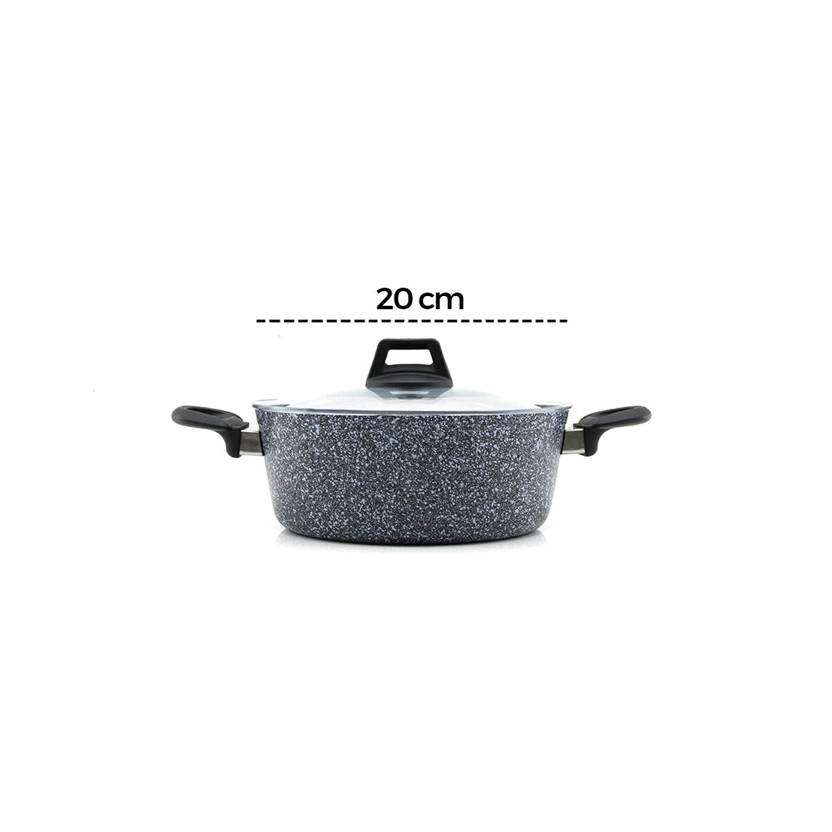 GRİ 7 PARÇA GRANİT TENCERE - TAVA SETİ 20-24CM DERİN - 27CM BASIK CAM KAPAK TENCERE - 26CM TAVA (5538) 2