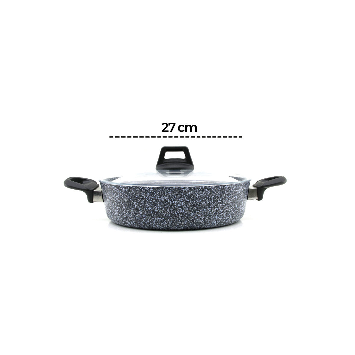 GRİ 7 PARÇA GRANİT TENCERE - TAVA SETİ 20-24CM DERİN - 27CM BASIK CAM KAPAK TENCERE - 26CM TAVA (5538) 4
