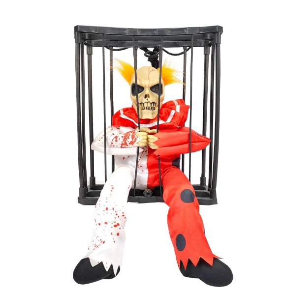 Hareketli Sesli Sensörlü Mahkum Joker İskelet Dekorasyon 22x27 cm (5538) 1