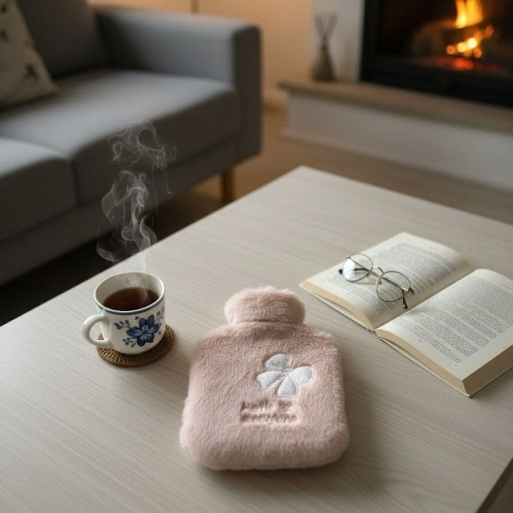 Hello Everyone Yazılı Kurdeleli Pembe Peluş Sıcak Su Torbası 1 Lt – Yumuşak Kılıf, Uzun Süre Sıcak Tutan Termal Su Torbası (5538) 5