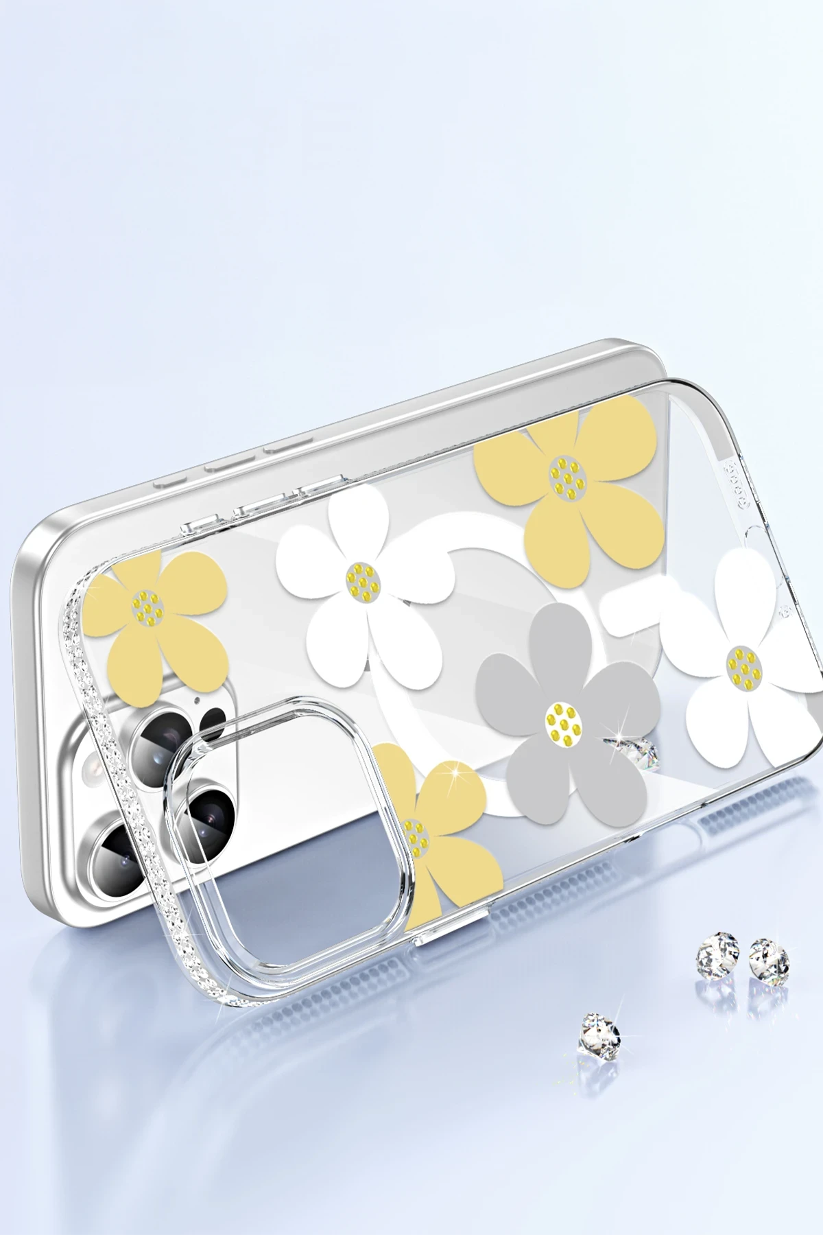 Joko Apple iPhone 14 Pro Max Floral Magsafe Kapak - Pembe 3