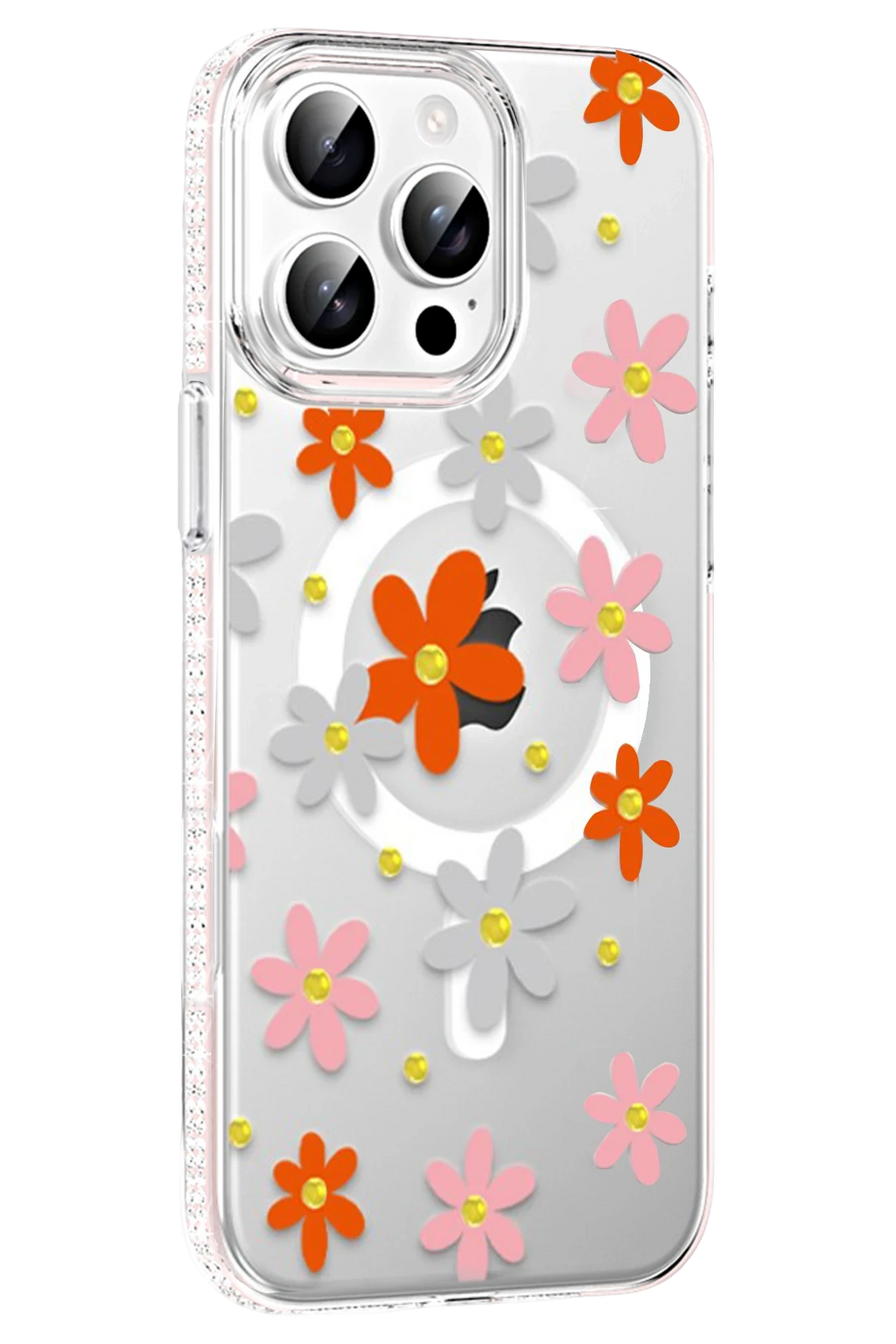Joko Apple iPhone 14 Pro Max Floral Magsafe Kapak - Turuncu 1