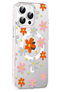 Joko Apple iPhone 14 Pro Max Floral Magsafe Kapak - Turuncu 1