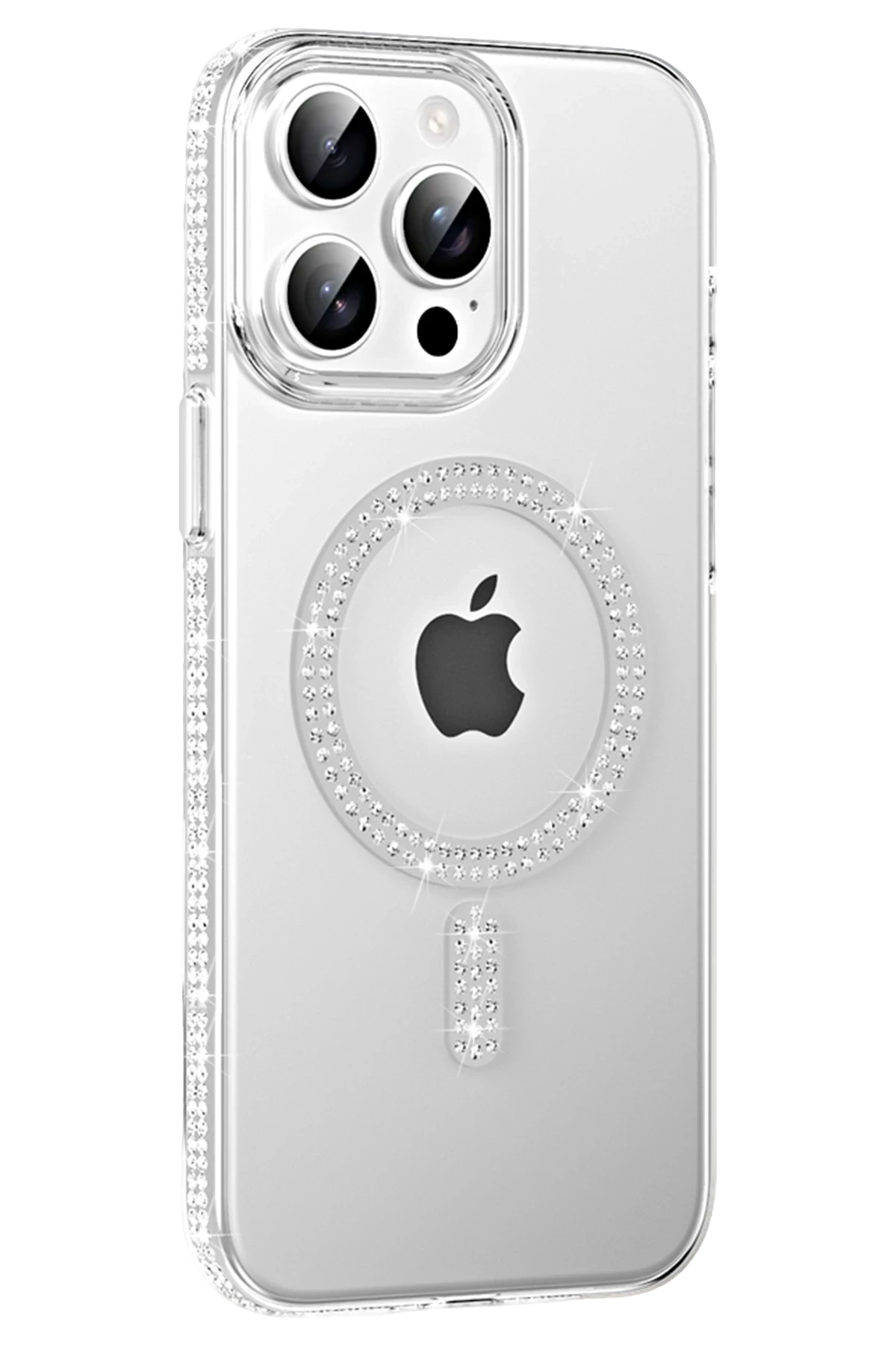 Joko Apple iPhone 14 Pro Max Move Taşlı Magsafe Kapak - Gümüş 1