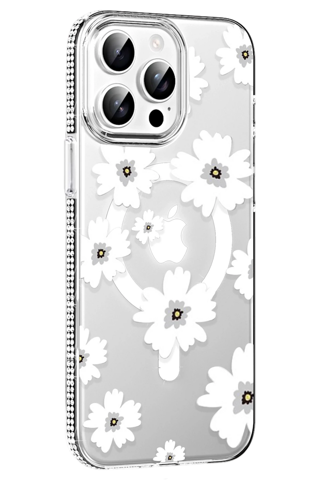 Joko Apple iPhone 15 Pro Floral Magsafe Kapak - Beyaz 1
