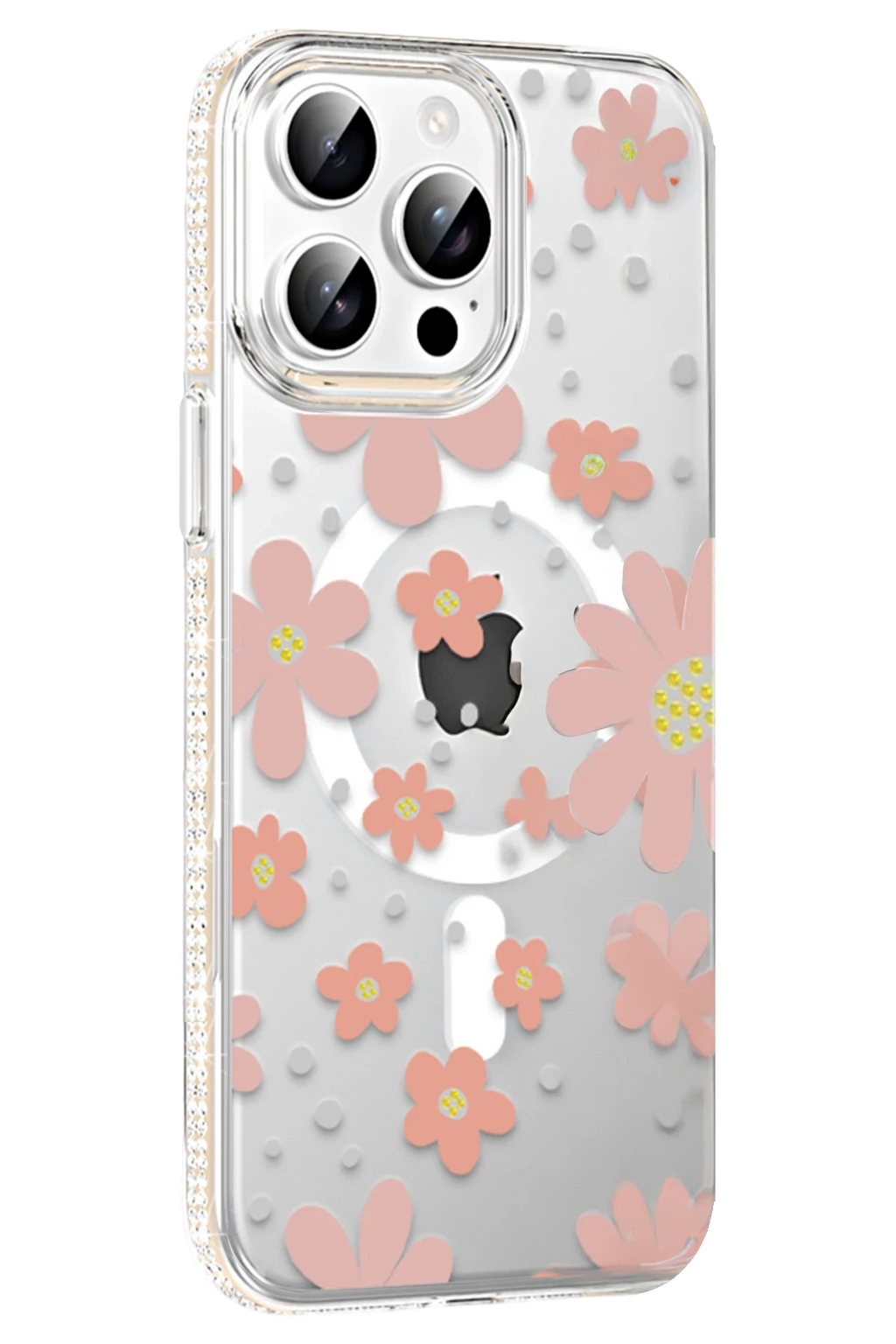 Joko Apple iPhone 15 Pro Floral Magsafe Kapak - Pembe 1