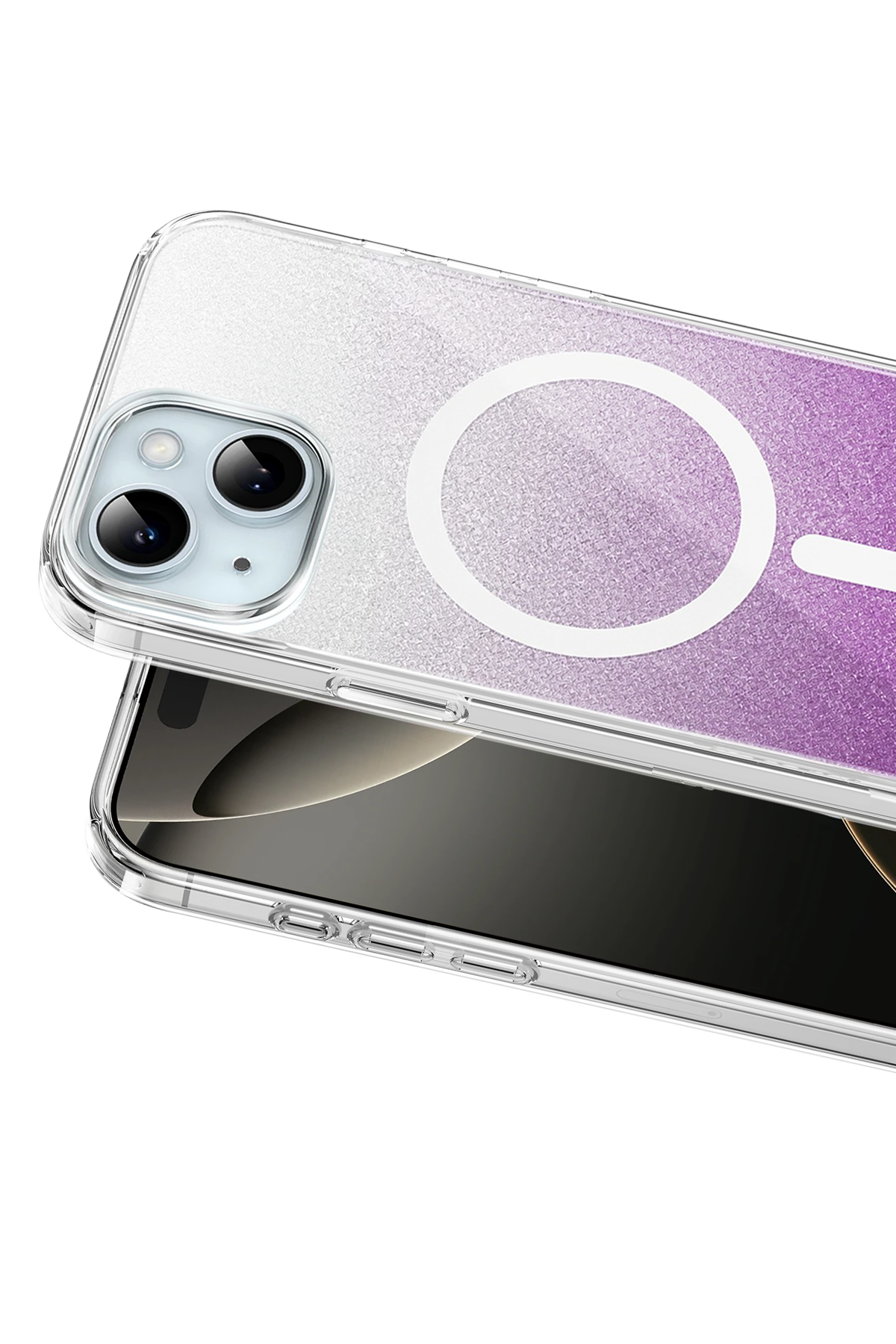 Onegif Apple iPhone 15 Sora Simli Magsafe Kapak - Mor 2