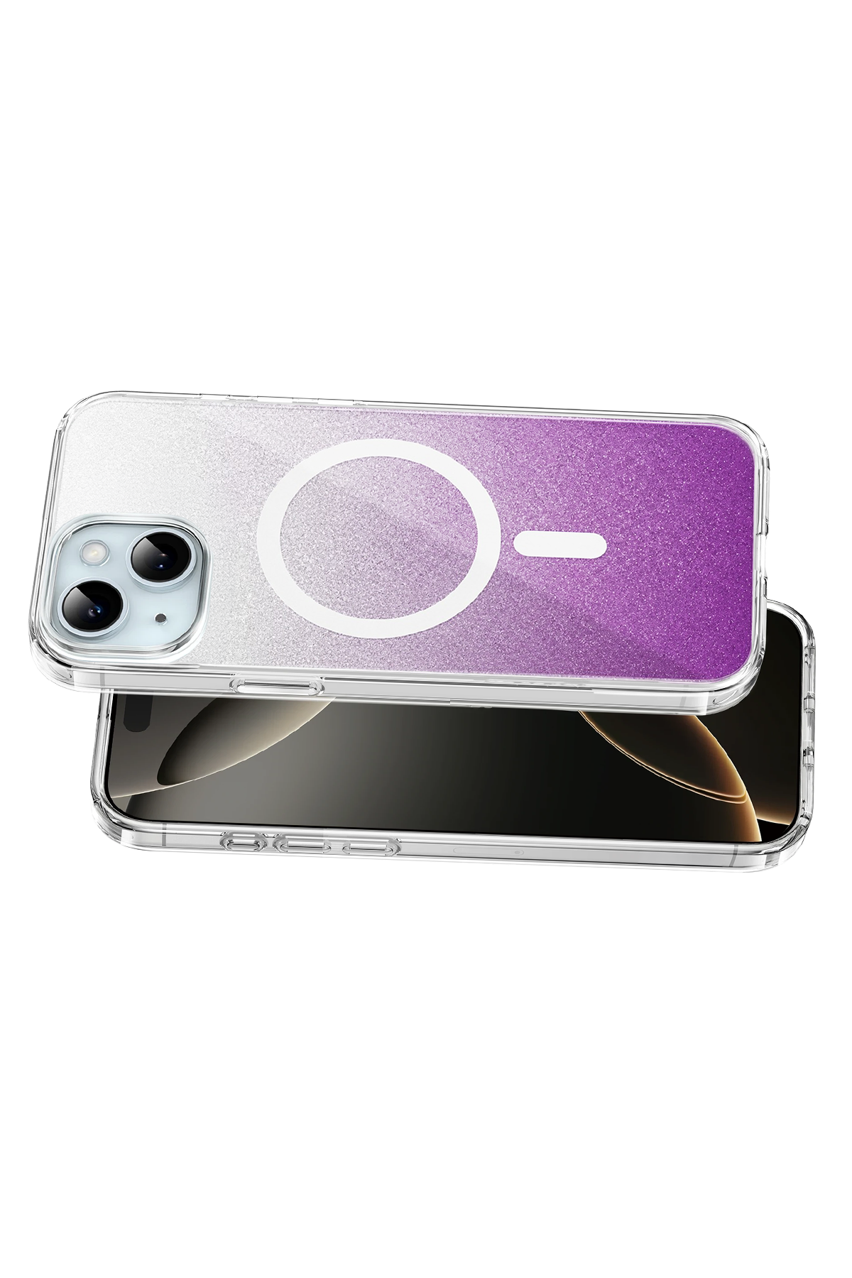 Onegif Apple iPhone 15 Sora Simli Magsafe Kapak - Mor 3