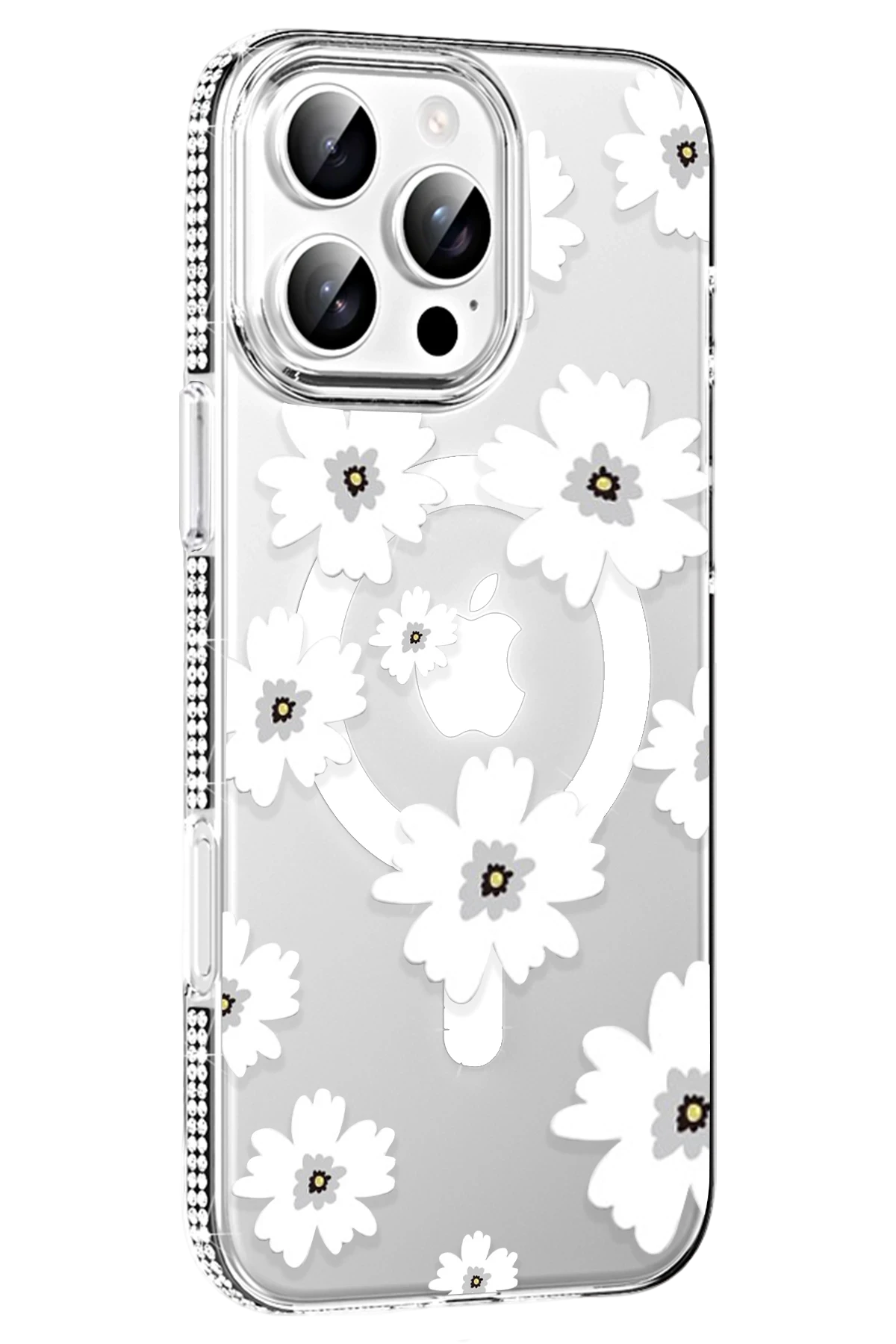 Joko Apple iPhone 16 Pro Max Floral Magsafe Kapak - Beyaz 1