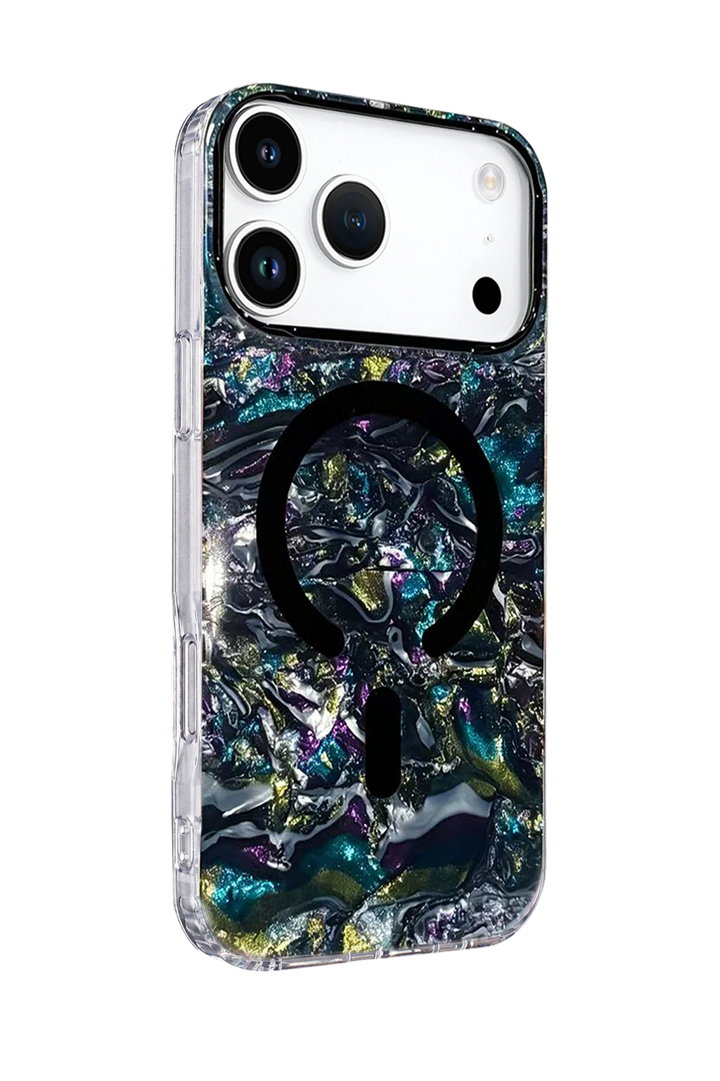 Onegif Apple iPhone 17 Pro Max Mila Dalgalı Magsafe Kapak - Lacivert 3