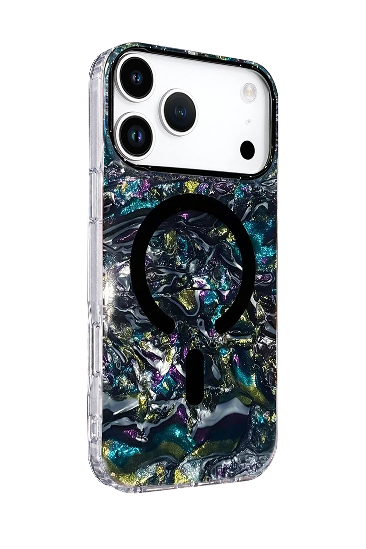 Onegif Apple iPhone 17 Pro Max Mila Dalgalı Magsafe Kapak - Lacivert 3