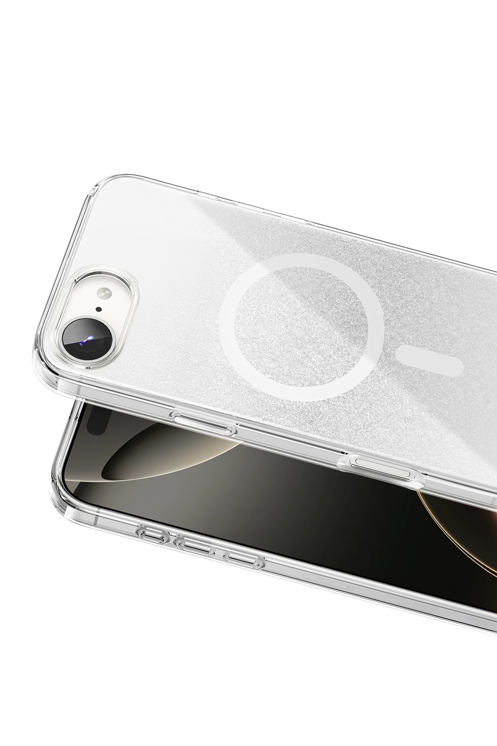 Onegif Apple iPhone 17E Sora Simli Magsafe Kapak - Beyaz 2