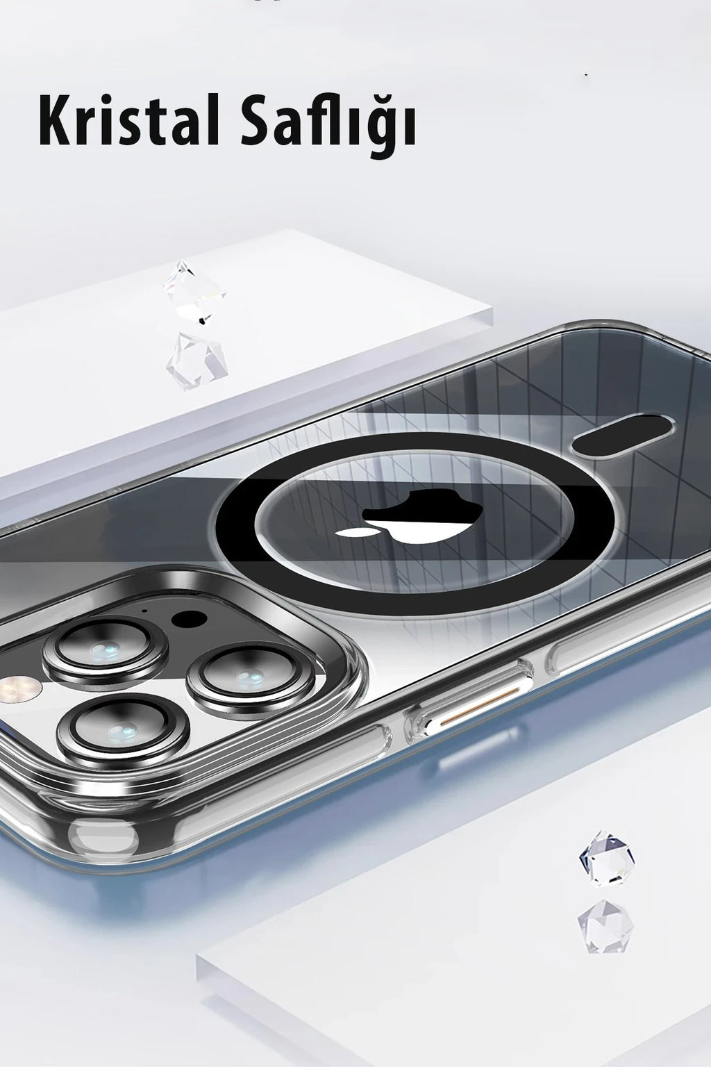 Joko Apple iPhone 14 Pro Kılıf Crystal Magsafe Kapak - Siyah 5