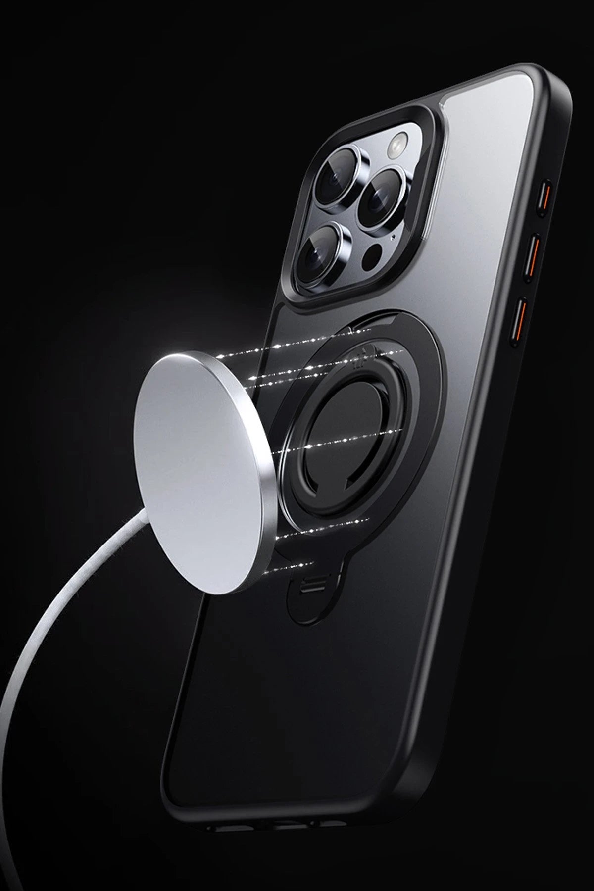 Joko Apple iPhone 15 Pro Max Avatar 360 Dönen Magsafe Kapak - Siyah 3