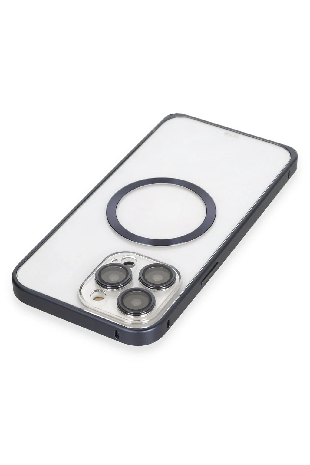Joko Apple iPhone 15 Pro Max Kılıf Metal Bumper Magneticsafe Kapak - Lacivert 4