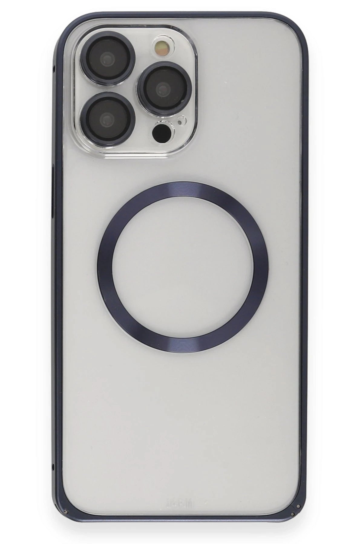 Joko Apple iPhone 15 Pro Max Kılıf Metal Bumper Magneticsafe Kapak - Lacivert 2