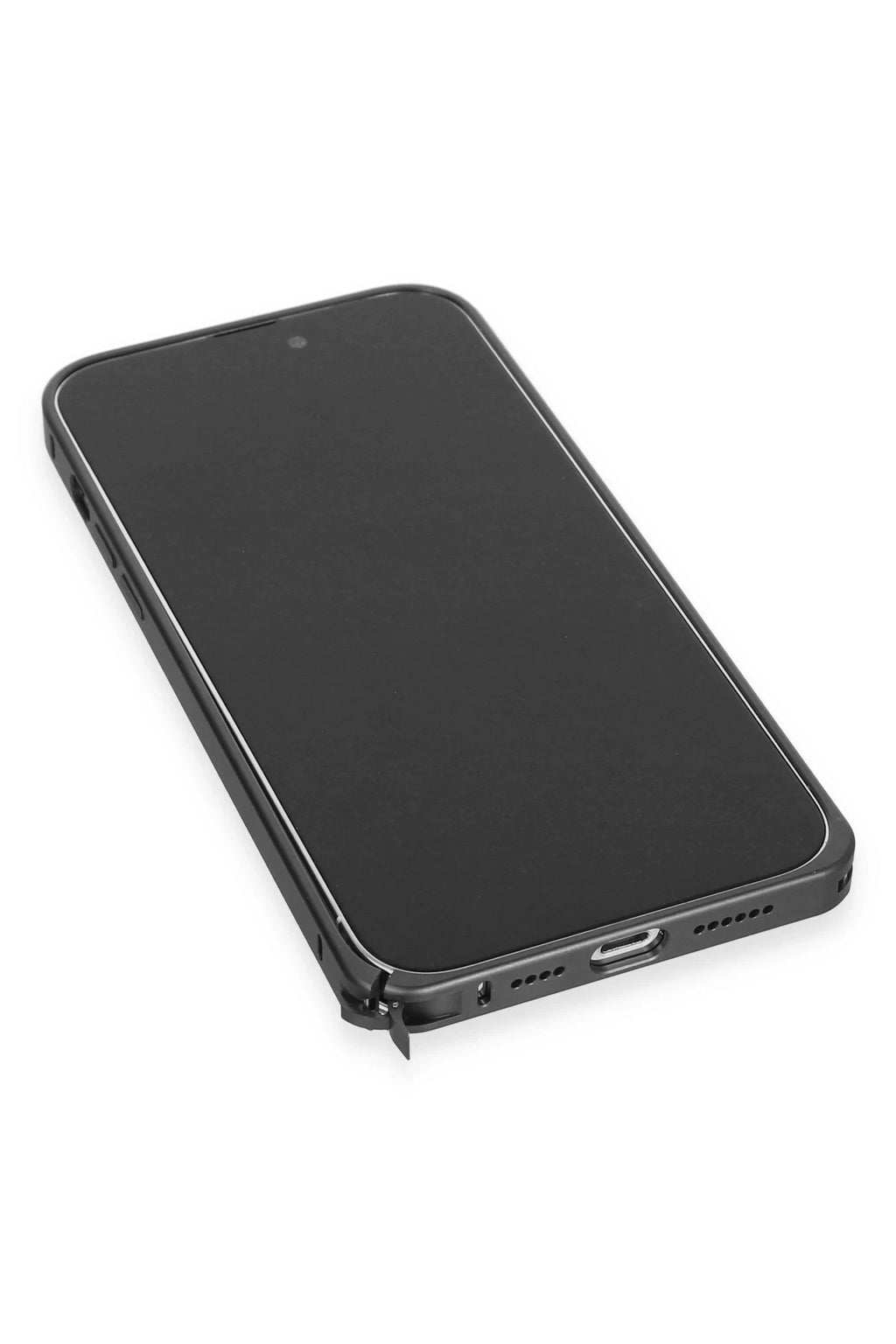 Joko Apple iPhone 15 Pro Max Kılıf Metal Bumper Magneticsafe Kapak - Siyah 6