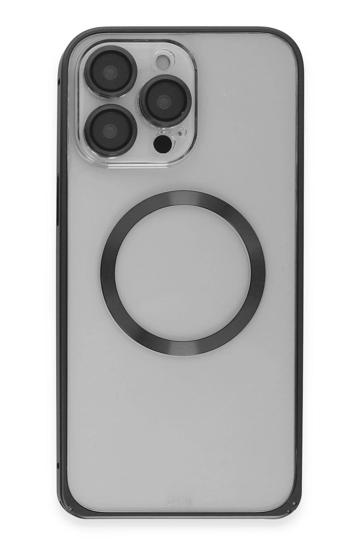 Joko Apple iPhone 15 Pro Max Kılıf Metal Bumper Magneticsafe Kapak - Siyah 2