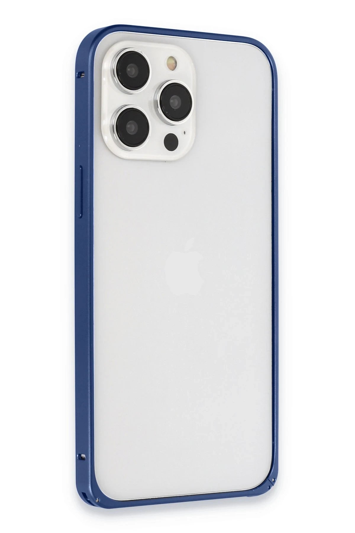 Joko Apple iPhone 15 Pro Max Metal Bumper Mat Kapak - Lacivert 3
