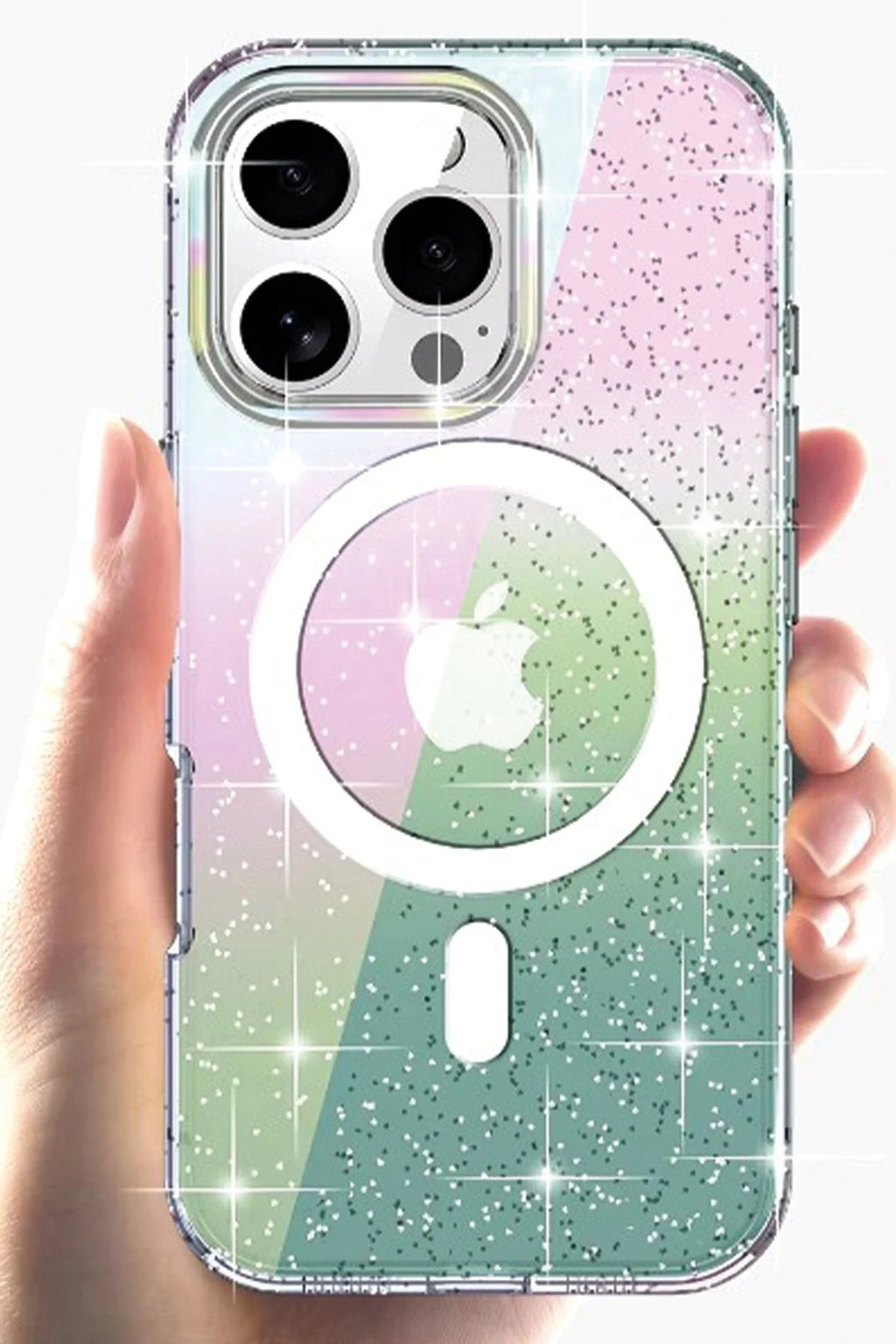 Joko Apple iPhone 15 Pro Max Rasasi Simli Magsafe Kapak - Şeffaf 2