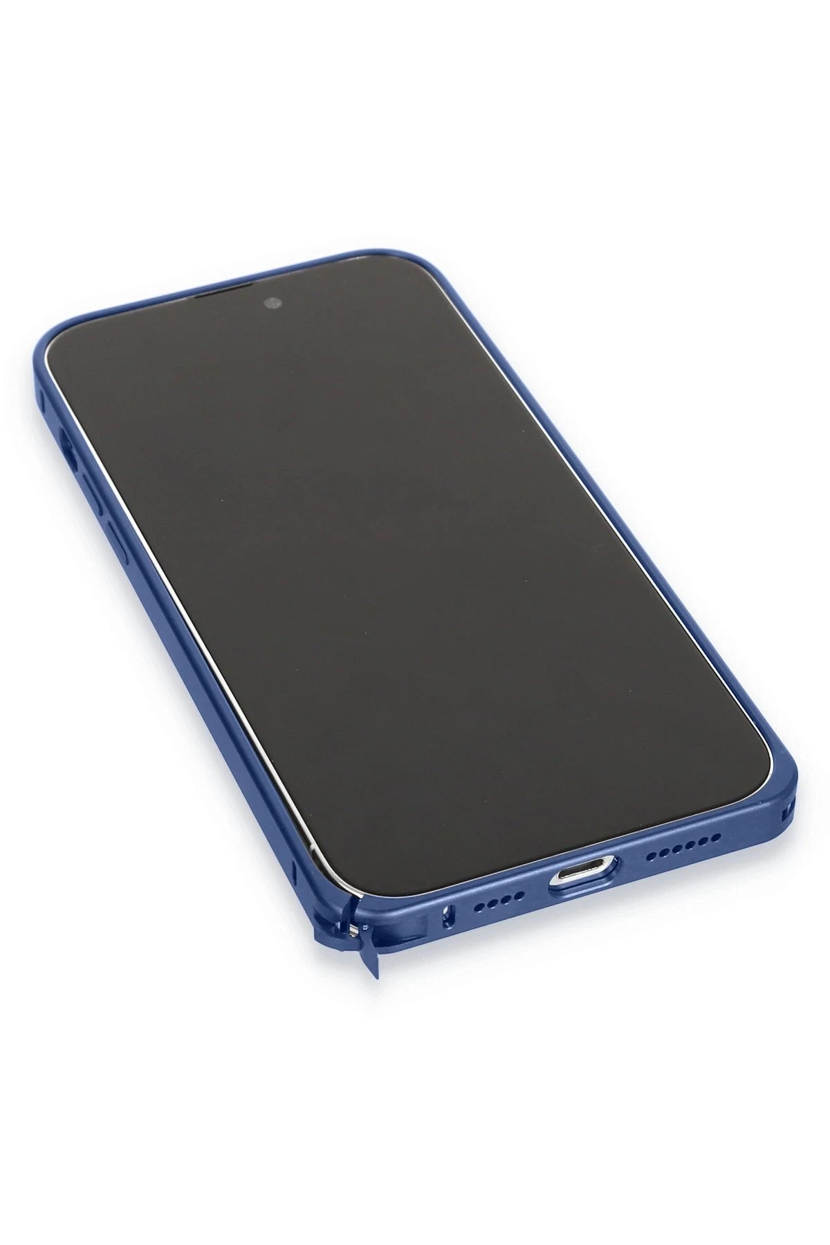 Joko Apple iPhone 15 Pro Metal Bumper Mat Kapak - Lacivert 6