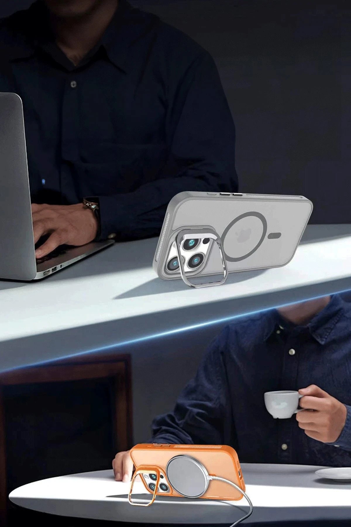 Joko Apple iPhone 16 Flet Lens Magsafe Kapak - Turuncu 4