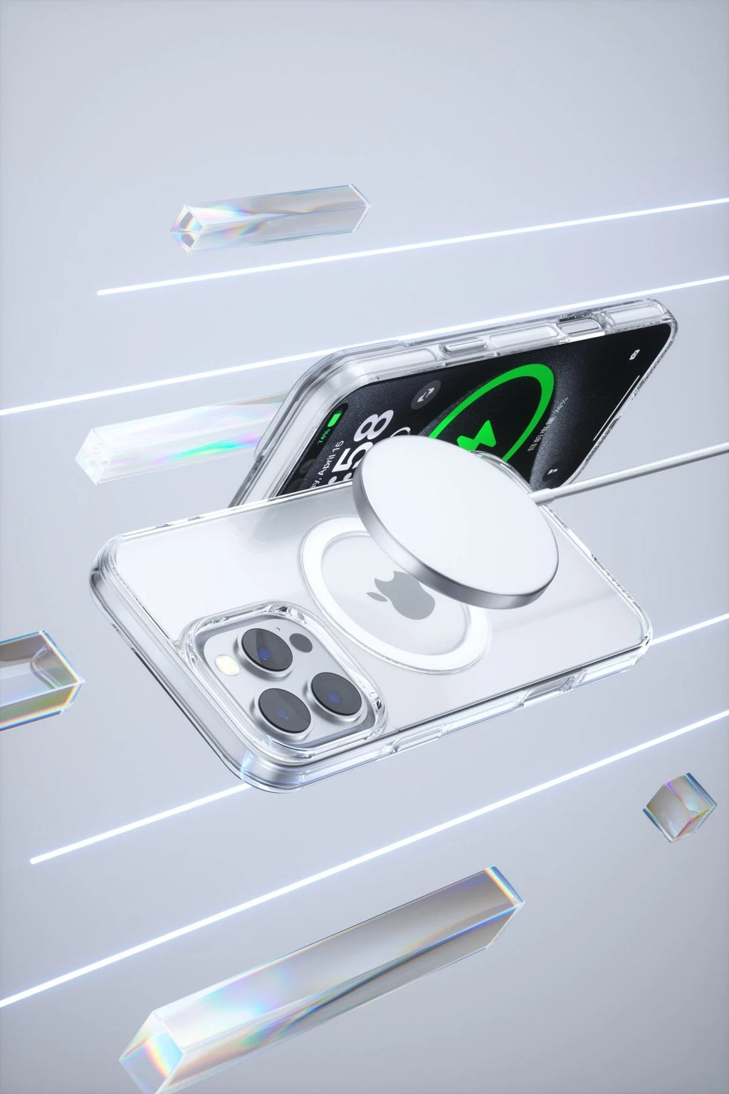 Joko Apple iPhone 16 Pro Gleam PC Sert Magsafe Kılıf - Şeffaf 3