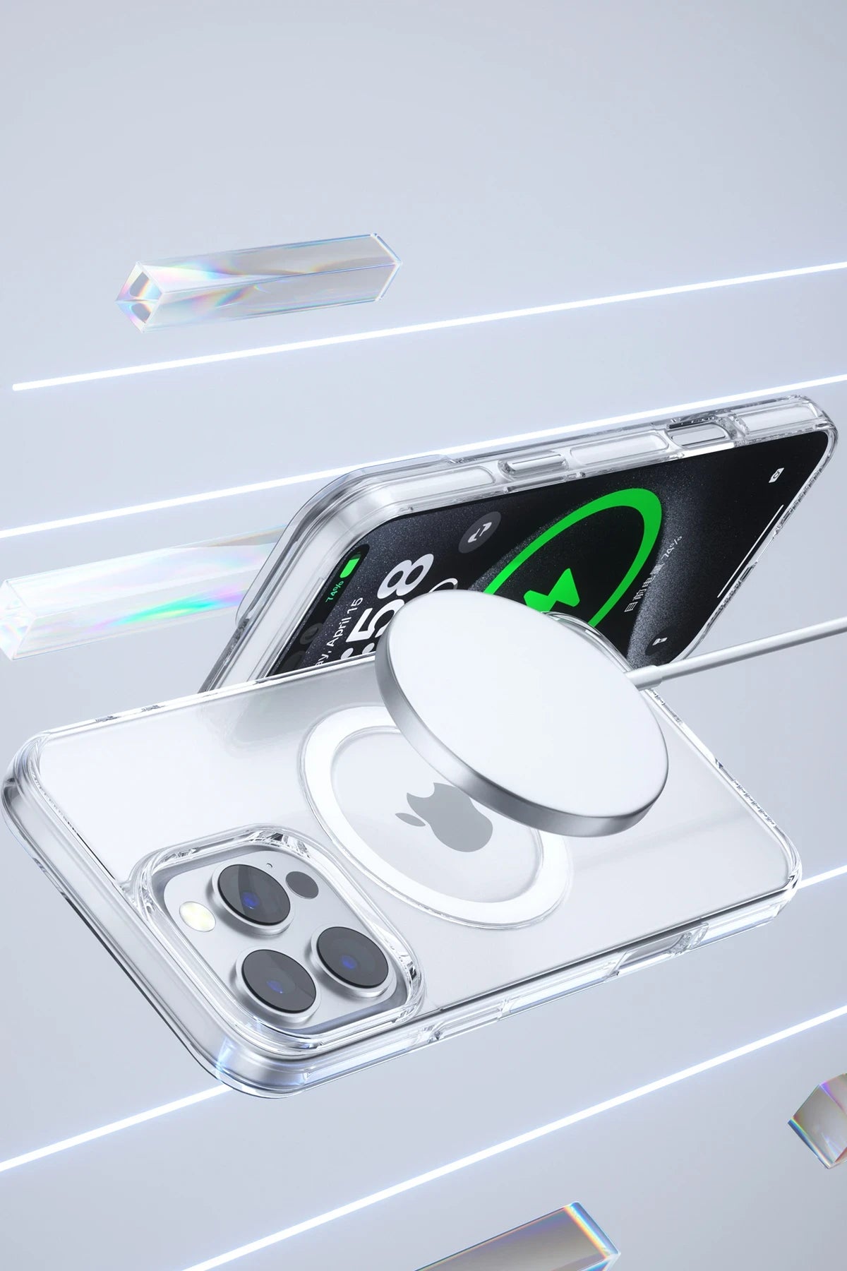 Joko Apple iPhone 16 Pro Gleam PC Sert Magsafe Kılıf - Titan Gri 4