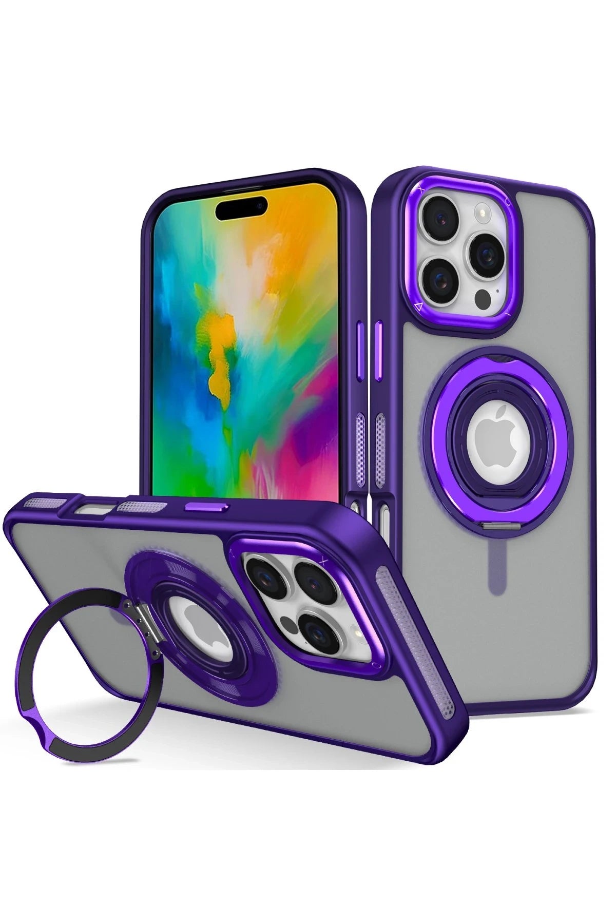 Joko Apple iPhone 16 Pro Max Banza Magsafe Standlı Kapak - Derin Mor 1