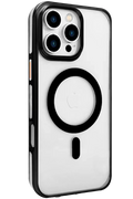 Joko Apple iPhone 16 Pro Max Gleam PC Sert Magsafe Kılıf - Şeffaf-Siyah 1