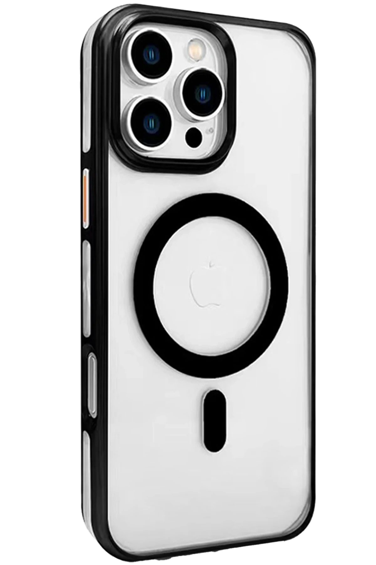 Joko Apple iPhone 16 Pro Max Gleam PC Sert Magsafe Kılıf - Şeffaf-Siyah 1