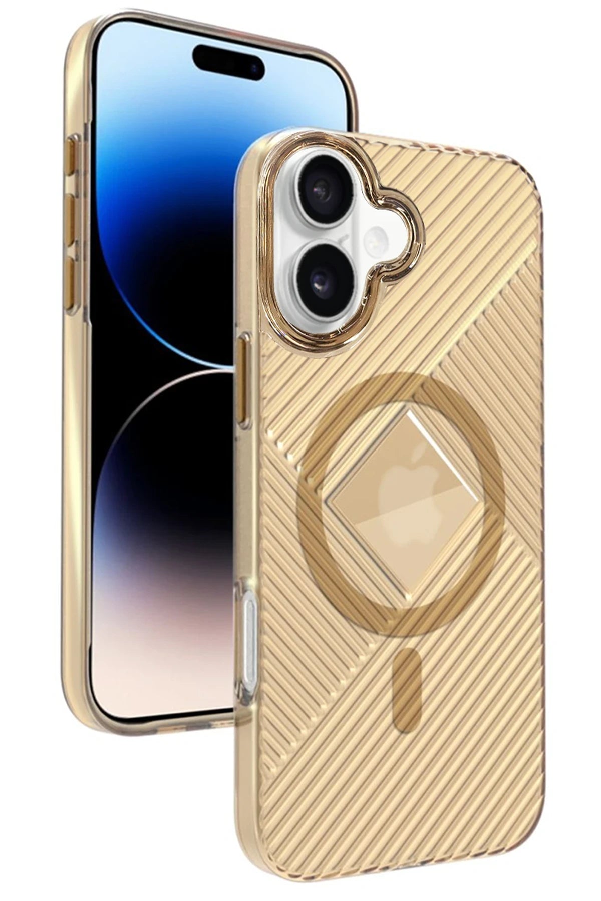 Joko Apple iPhone 16 Stella PC Sert Magsafe Kılıf - Gold 1