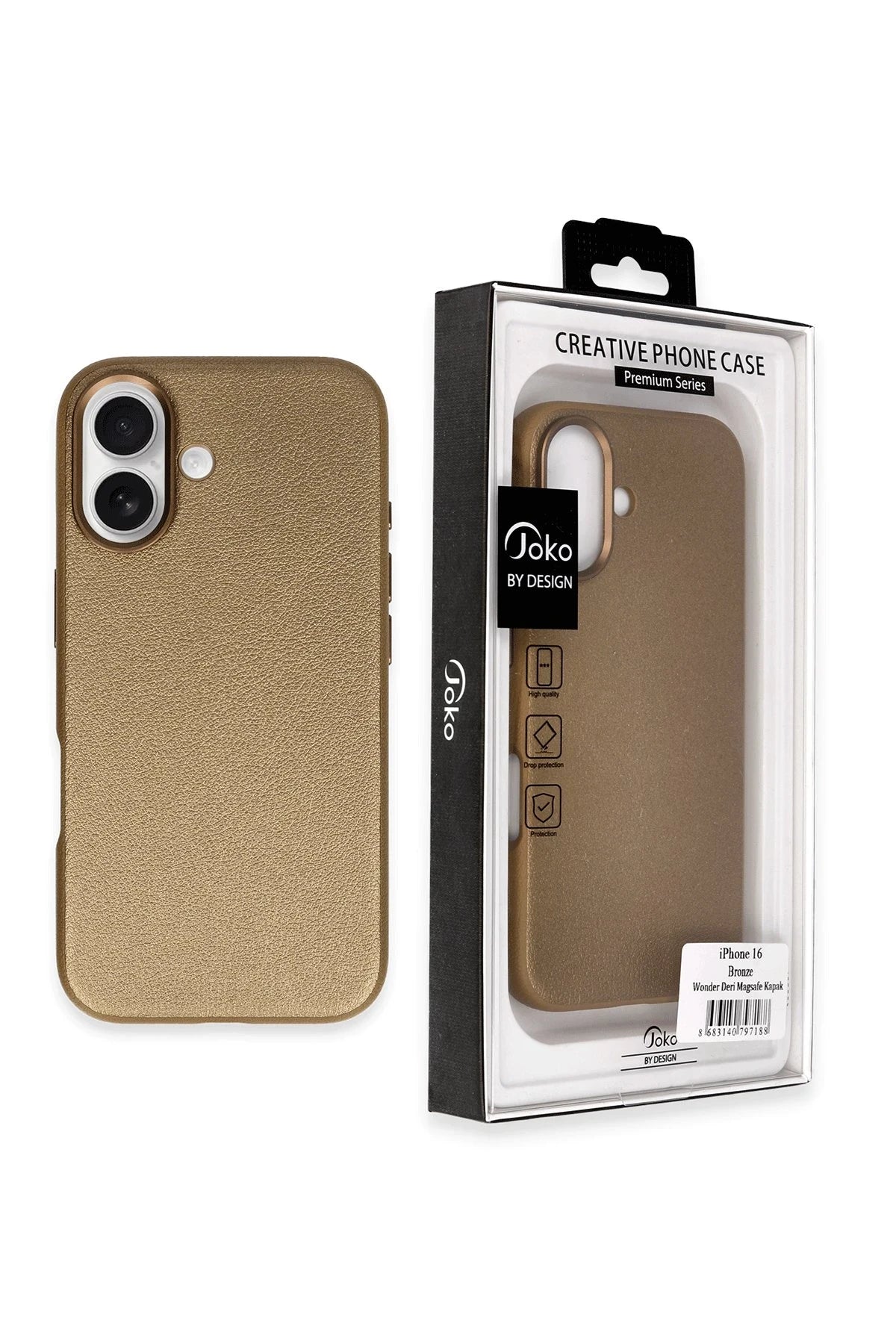 Joko Apple iPhone 16 Wonder Deri Magsafe Kapak - Bronz 3