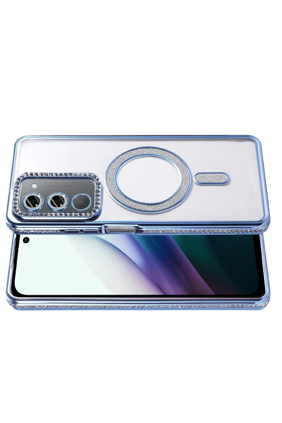 nebaktın Xiaomi Redmi 15 4G Joke Simli Magneticsafe Kılıf - Mavi 3