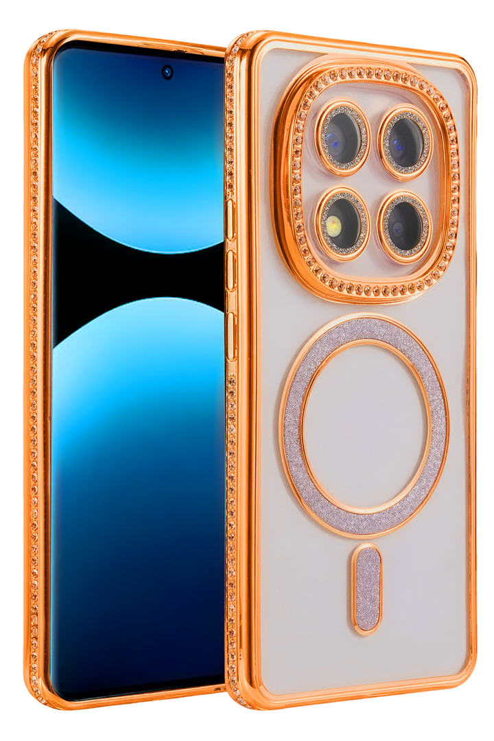 nebaktın Xiaomi Redmi Note 15 Pro 5G Joke Simli Magneticsafe Kılıf - Turuncu 1