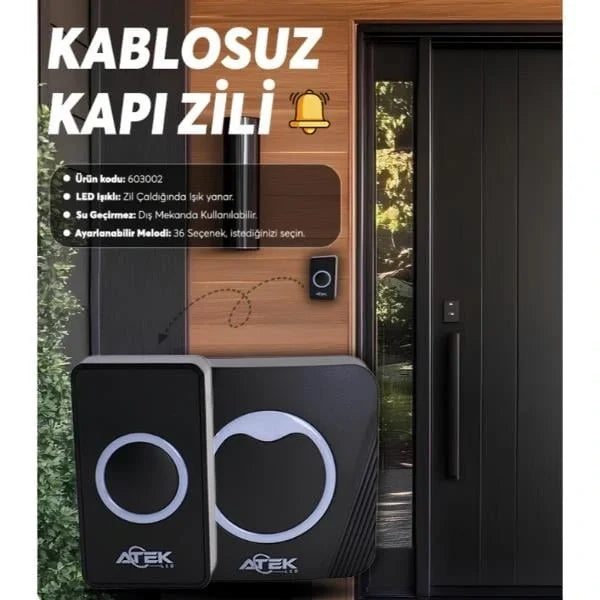 Kablosuz Su Geçirmez Kapı Zili (5538) 1