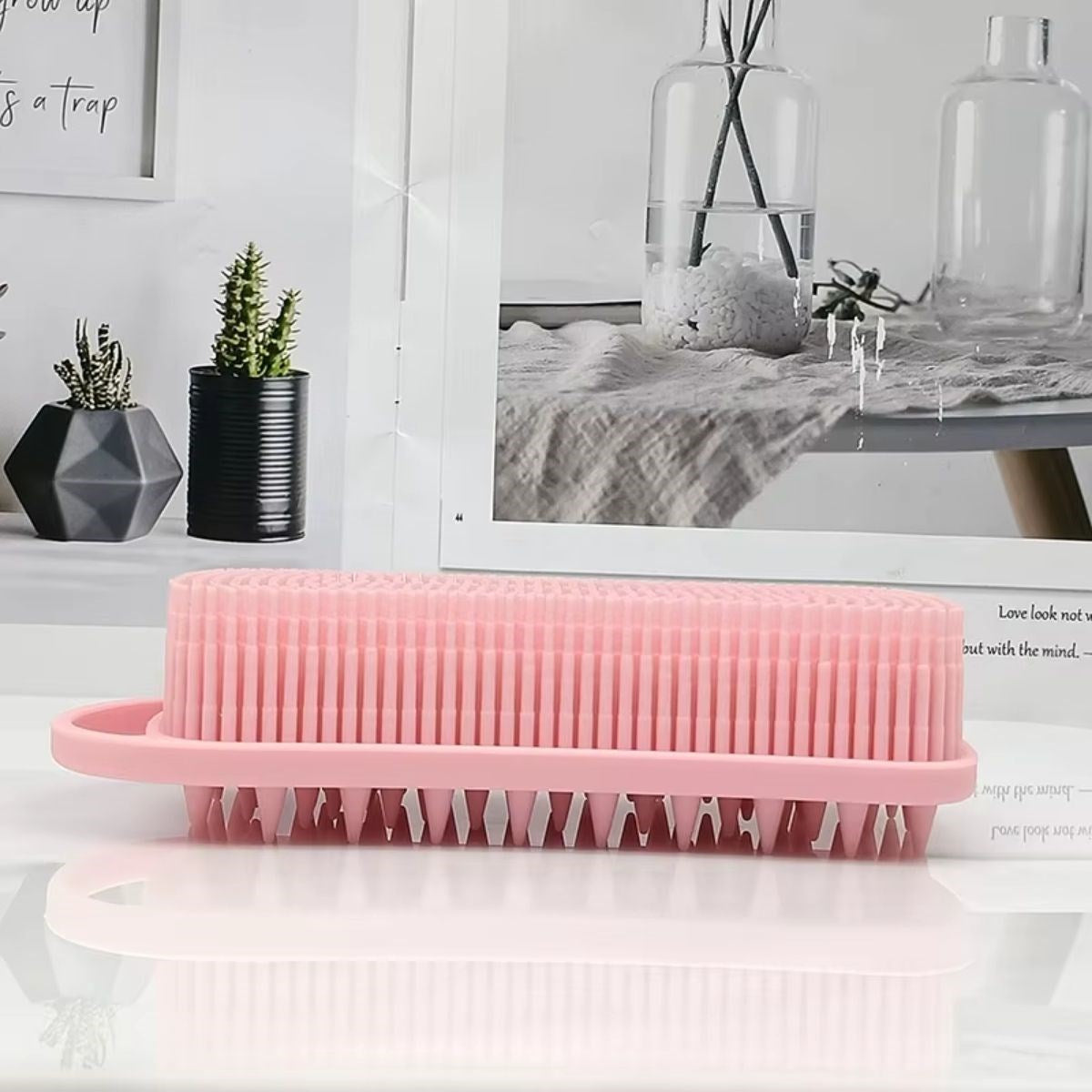 Kendiliğinden Askılı Peeling ve Masaj Etkili Silikon Banyo Vücut Fırçası (5538) 4
